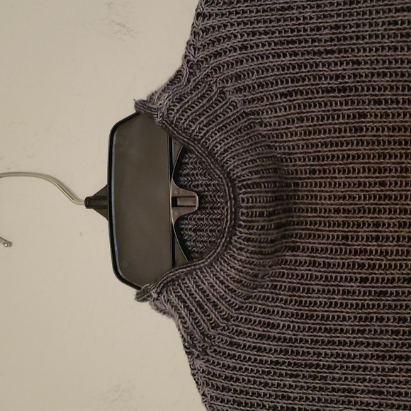 Style & Company Ribbed Cold Shoulder Mock Turtle neck Sweater Grey - Picture 5 of 8